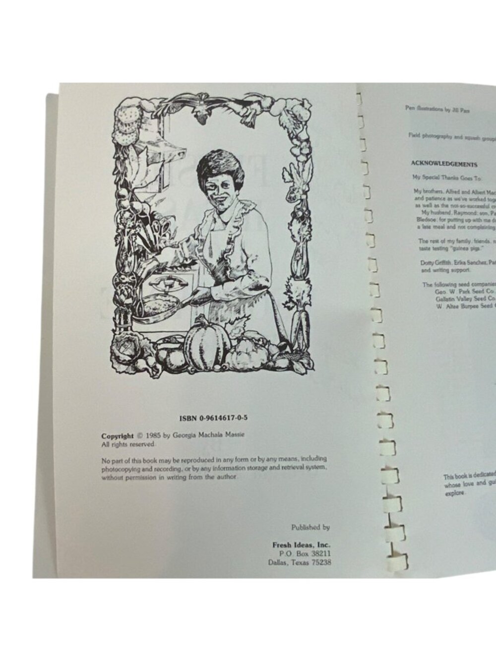 Fresh Ideas For Vegetable Cooking By Georgia Massie Signed Spiral-Bound 1985 - Picture 5 of 14
